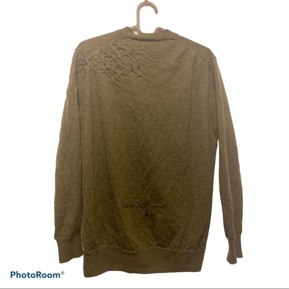 JCREW army green merino wool cardigan S - Picture 3 of 10